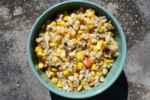 salade composee mais radis noir tomate persil - votre dieteticienne - valerie coureau